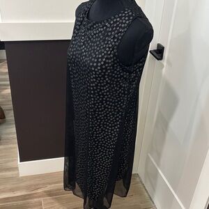Sleeveless Black Polka Dot Midi Dress-never worn
